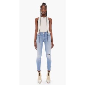 NEW MOTHER Looker Ankle Step Fray Jeans